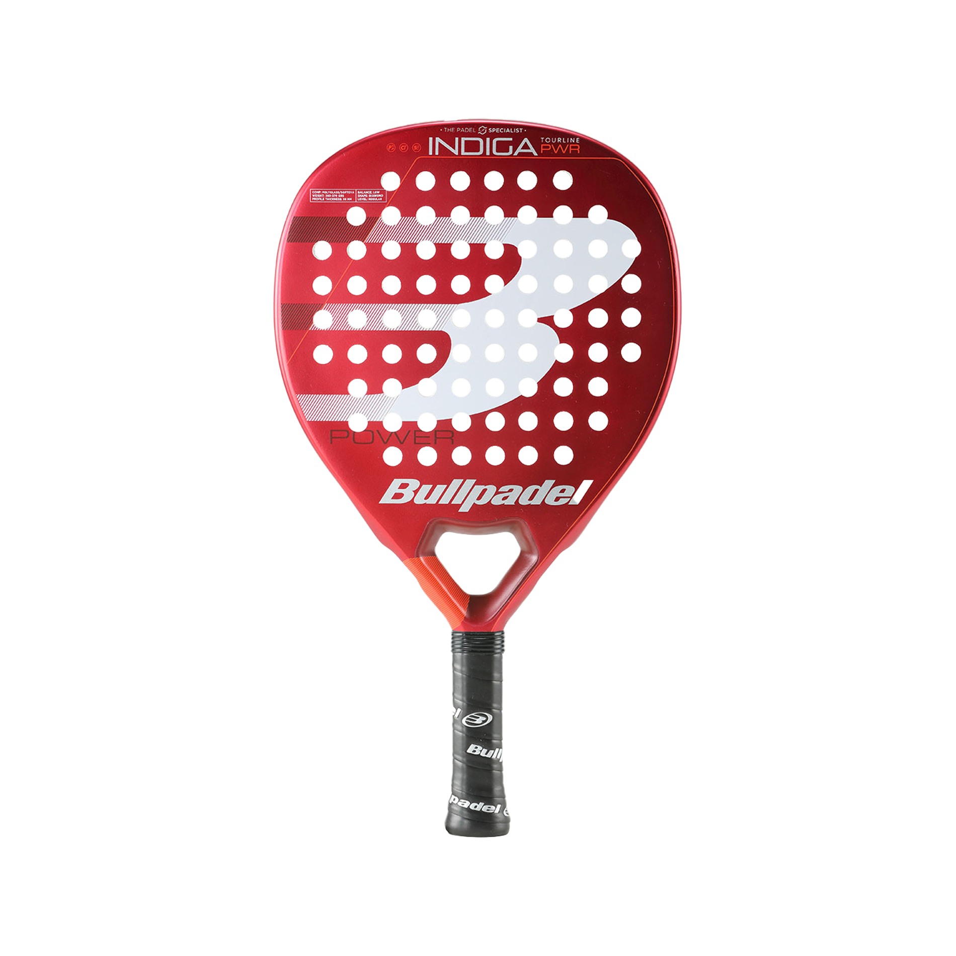 Pala De Pádel Bullpadel Game PWR Gris - Forma Diamante, Peso 360-370g, Ideal Para Juego Ofensivo Con Control